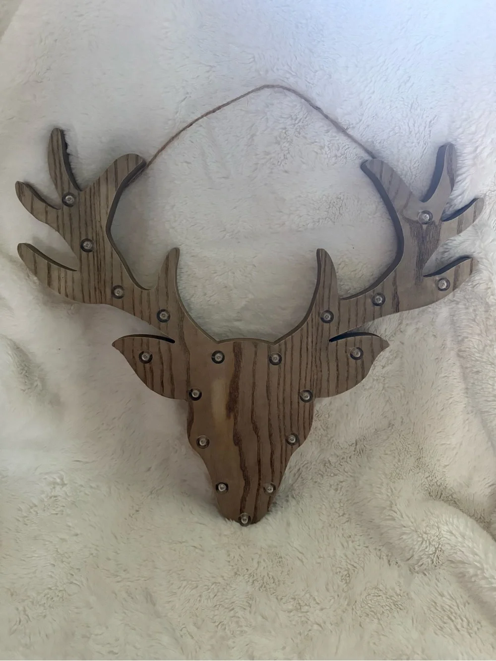 Studio Decor Brown Wooden Deer Head with Warm White LED Lights